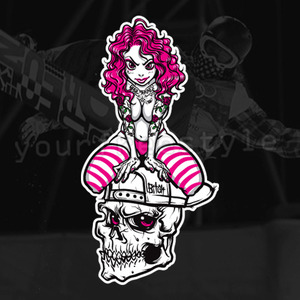 skull+pin-up girl-Printing